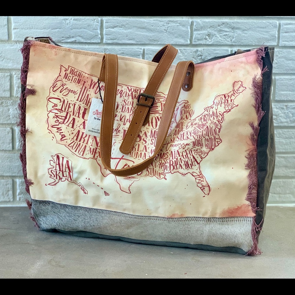 Sixtease “Atlas” Up-Cycled Canvas Weekender Bag